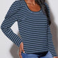 Striped Round Neck Long Sleeve T-Shirt