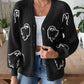 V-Neck Dropped Shoulder Cardigan