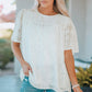 Round Neck Puff Sleeve Blouse