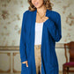 Basic Bae Full Size Ribbed Open Front Cardigan with Pockets