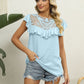 Spliced Lace Ruffled Blouse