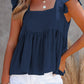 Full Size Ruffled Square Neck Cap Sleeve Blouse