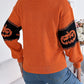 Pumpkin Round Neck Long Sleeve Sweater