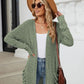 Pocketed Open Front Long Sleeve Cardigan