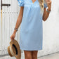 Ruffled Notched Cap Sleeve Mini Dress