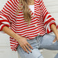 Striped Button Up Long Sleeve Cardigan