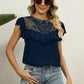 Spliced Lace Ruffled Blouse