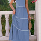 Tiered Square Neck Maxi Cami Dress