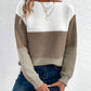 Color Block Boat Neck Sweater