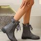 PU Leather Lace-Up Boots