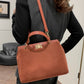 Solid Color Handbag with Removable Strap