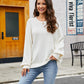 Round Neck Ribbed Trim Sweater