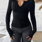 Quarter Button Long Sleeve T-Shirt