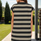 Striped Round Neck Cap Sleeve Mini Dress