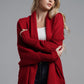 Dolman Sleeve Open Front Ribbed Trim Longline Cardigan