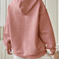 Textured Drawstring Drop Shoulder Hoodie