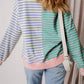 Contrast Striped Long Sleeve Sweatshirt