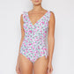 Marina West Swim Full Size Float On Ruffle Faux Wrap One-Piece in Roses Off-White