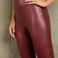 PU High Waist Straight Pants