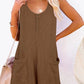 Full Size Pocketed Scoop Neck Sleeveless Romper