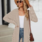 Pocketed Open Front Long Sleeve Cardigan