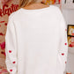 Heart Round Neck Long Sleeve Sweater