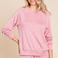 Super Lady Round Neck Raglan Sleeve Top and Drawstring Pants Lounge Set