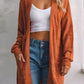 Open Front Textured Cardigan with Pockets