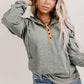 Drawstring Quarter Snap Long Sleeve Hoodie