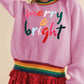 MERRY & BRIGHT Ribbed Round Neck Sweater