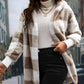 Plaid Long Sleeve Hooded Coat