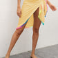 Rainbow Pompom Trim Swim Skirt