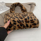 Leopard Fluff Handbag with Zip