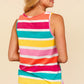 Haptics Round Neck Striped Knit Tank