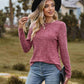 Ribbed Round Neck Long Sleeve Tee