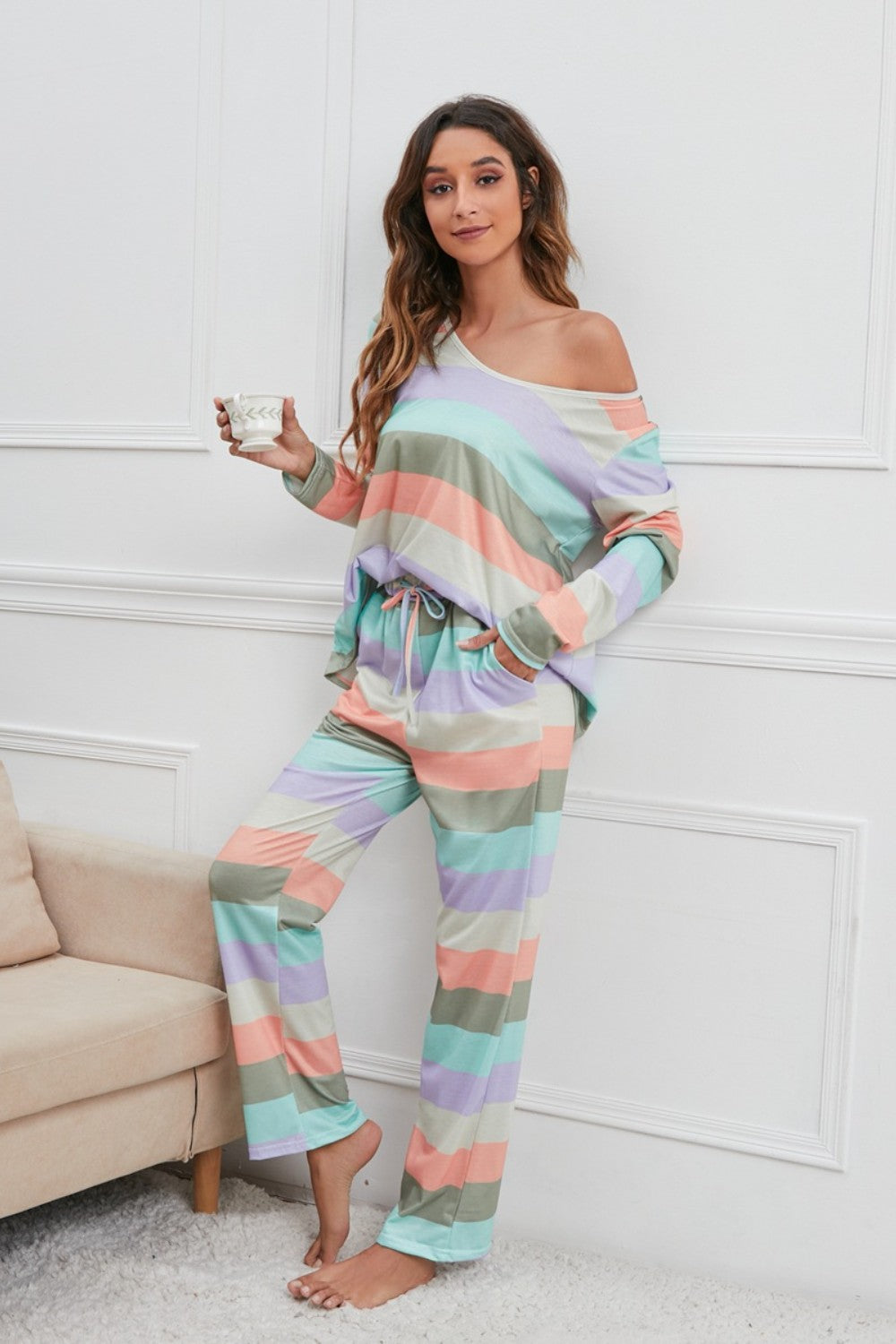 Striped Pajama/Lounge Set