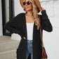 Pocketed Open Front Long Sleeve Cardigan