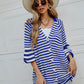 Striped Button Up Long Sleeve Cardigan