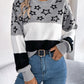 Star Contrast Round Neck Sweater