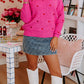 Heart Round Neck Long Sleeve Sweater