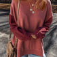 Contrast Round Neck Long Sleeve Sweatshirt