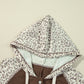 Leopard Ribbed Patchwork Drawstring Hoodie