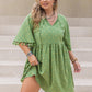 Plus Size Tied Tassel Half Sleeve Mini Dress