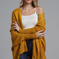 Dolman Sleeve Open Front Ribbed Trim Longline Cardigan