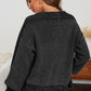 Waffle-knit Pocketed Open Front Cardigan