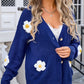 Angel Wings Crochet Flower Button Up Cardigan