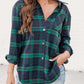 Plaid Collared Neck Long Sleeve Shirt