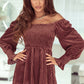 Smocked Ribbed Velvet Babydoll Top