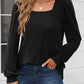 Square Neck Long Sleeve Blouse