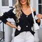 Angel Wings Crochet Flower Button Up Cardigan